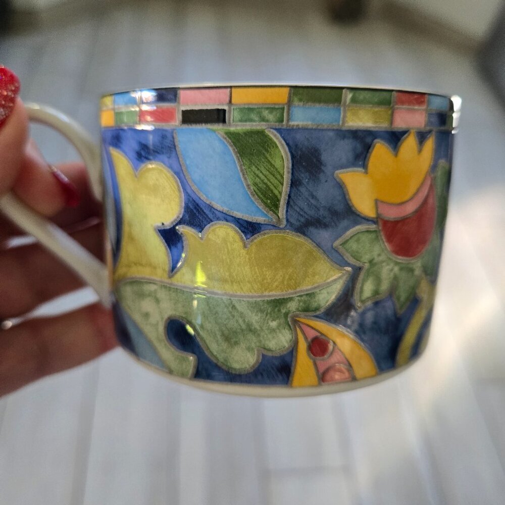 PTS International “Interiors – Fantasia” Cup & Saucer Set | Genuine Stoneware |